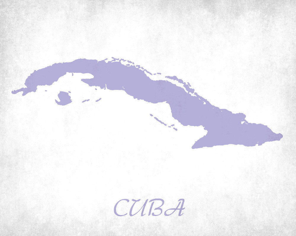 Cuba Map Print Outline Wall Map of Cuba