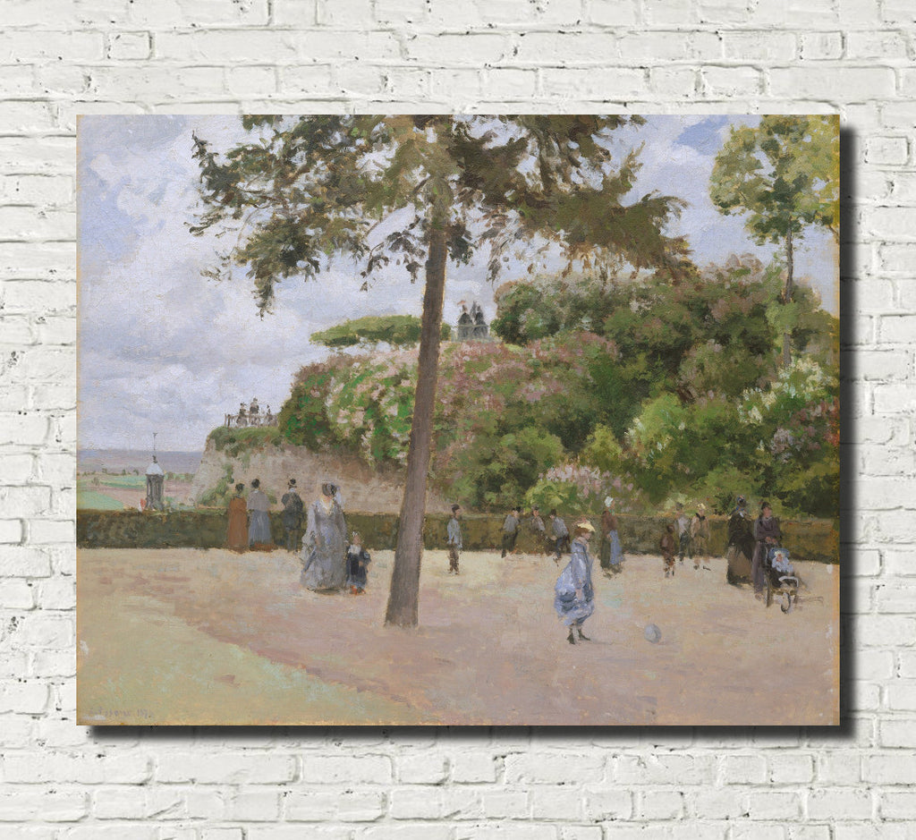 Camille Pissarro Fine Art Print The Public Gardens at Pontoise Impressionist Painting