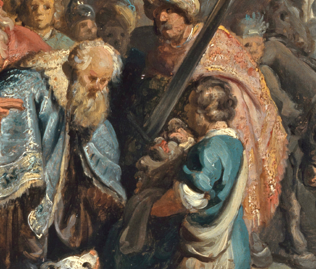 Rembrandt Fine Art Print, David Hands Goliath's Head to the King