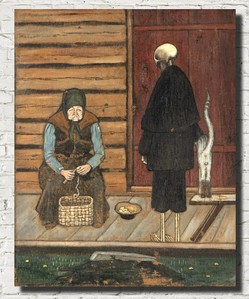 Death and the Potato Peeler, Hugo Simberg Fine Art Print