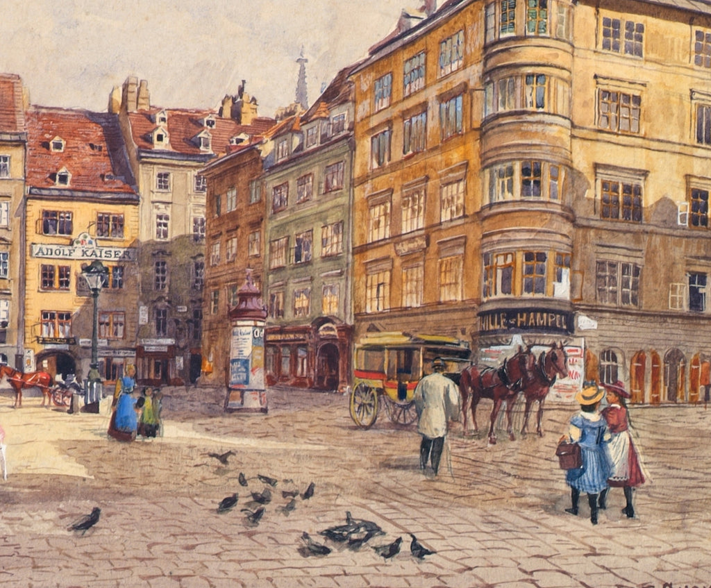 Der Judenplatz , Vienna, Ernst Graner Fine Art Print