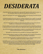 Desiderata by Max Ehrmann, Typography Print