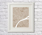 Detroit City Street Map Print Feature Wall Art Poster