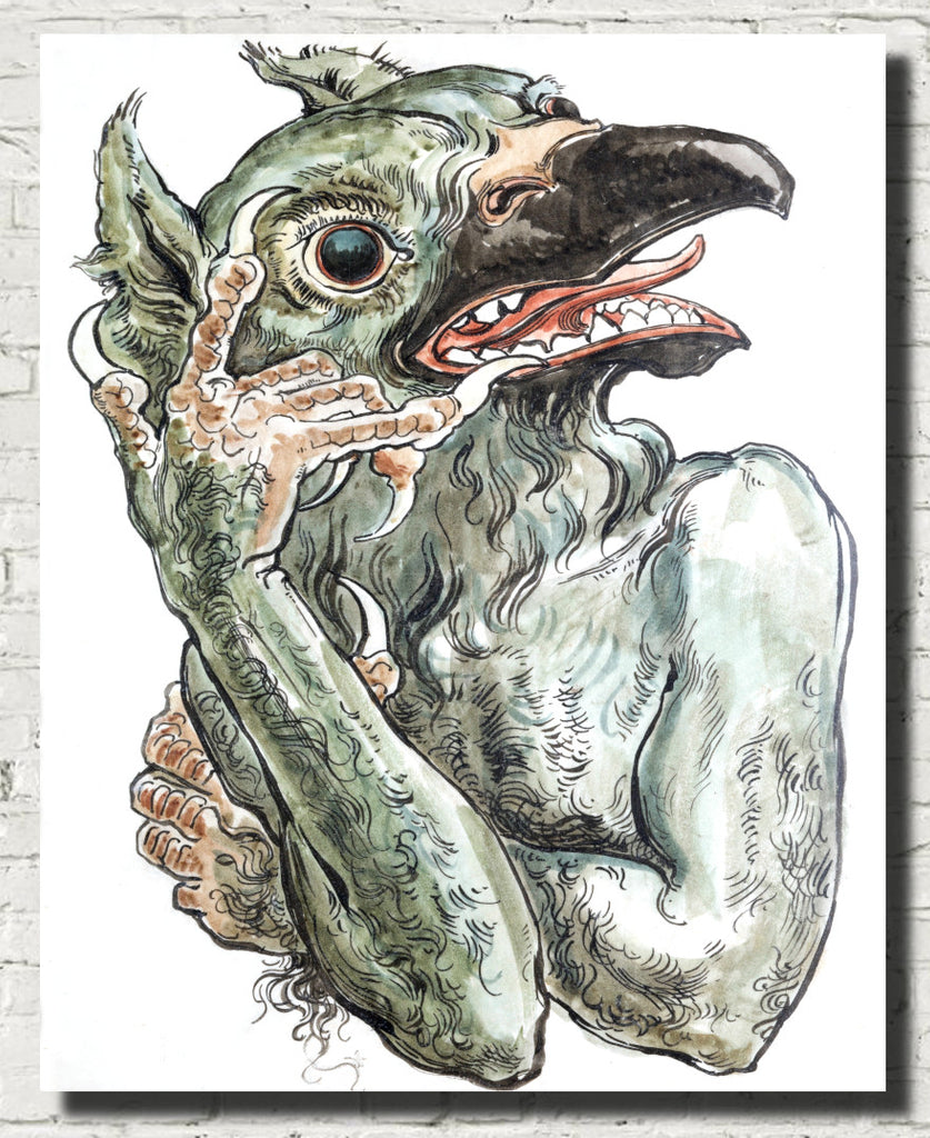 Devil with a bird’s head, Jan Matejko Fine Art Print