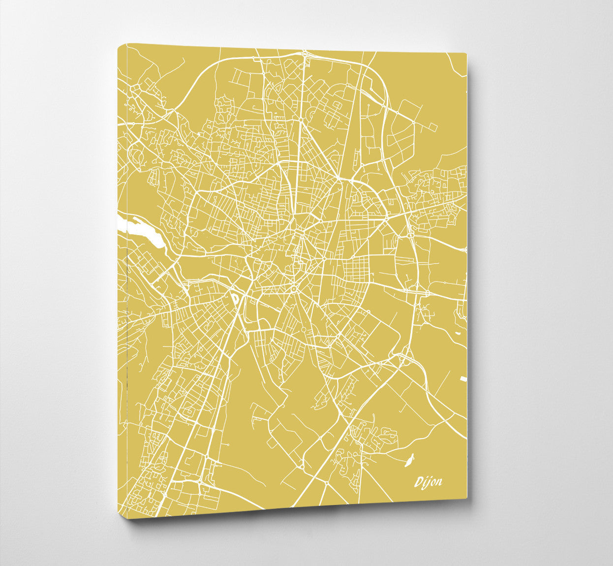 Dijon City Street Map Print Feature Wall Art Poster