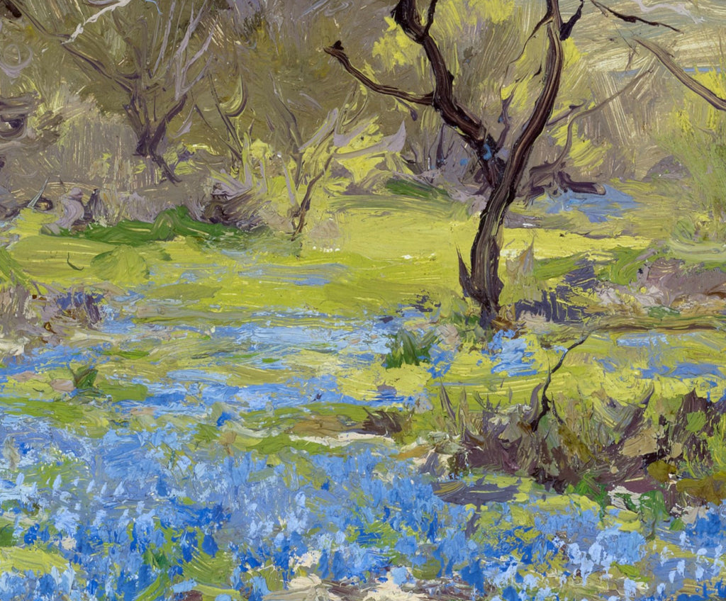 Julian Onderdonk Fine Art Print, Early Spring Bluebonnets and Mesquite