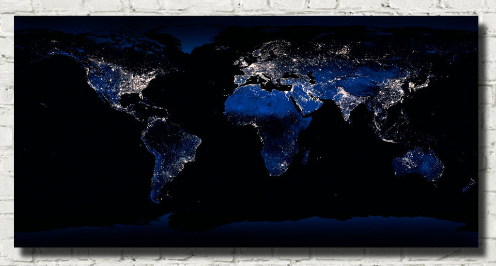 Photographic Art Print, Earth at Night from Space