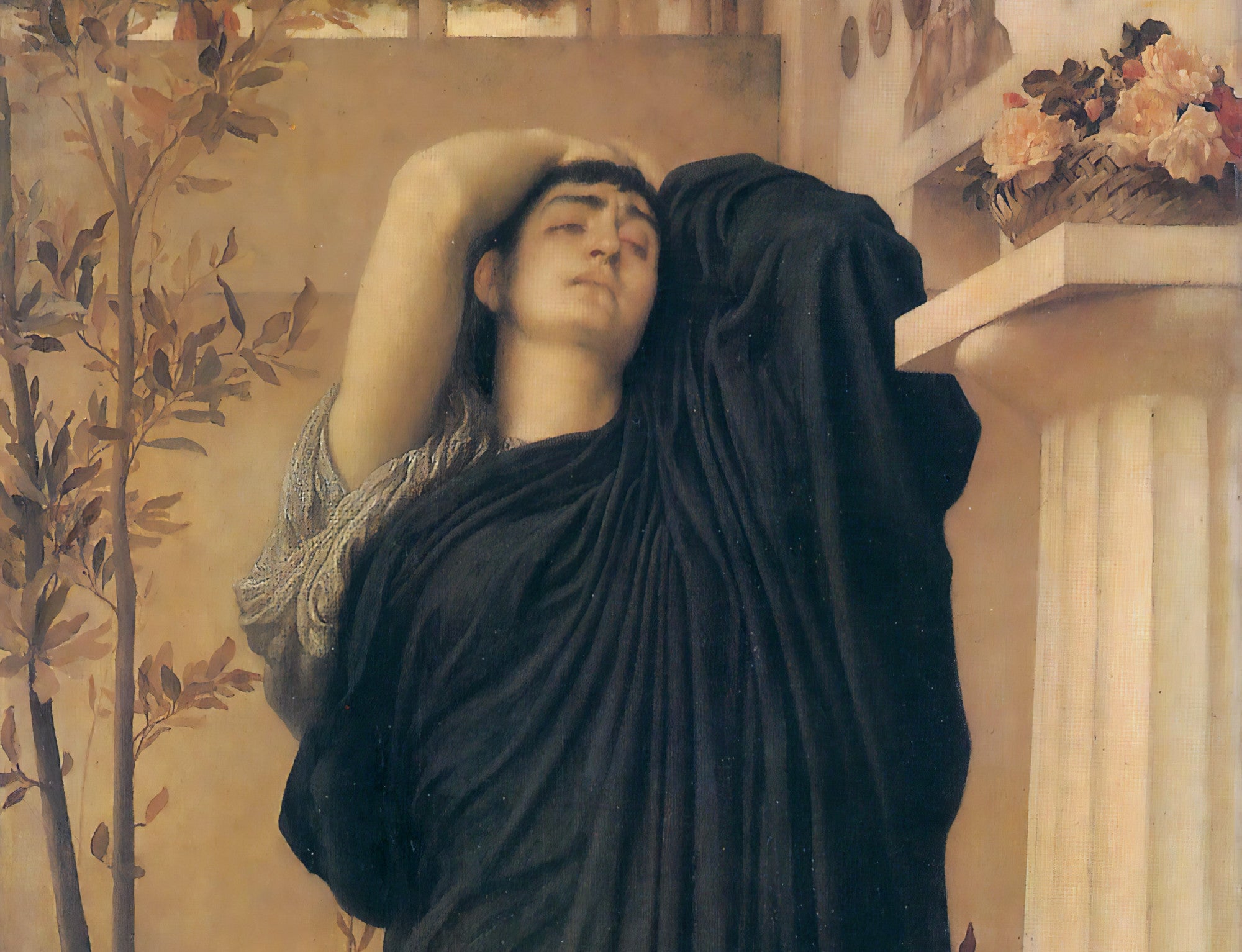 Electra At The Tomb Of Agamemnon, Frederic Leighton Fine Art Print