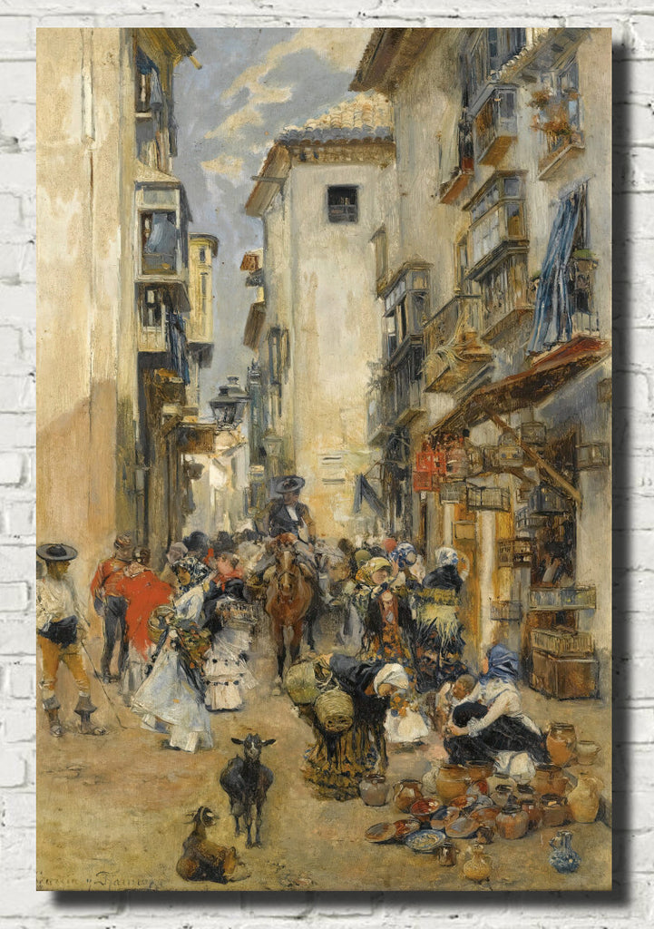 En La Calle (Street Scene), José García Ramos Fine Art Print