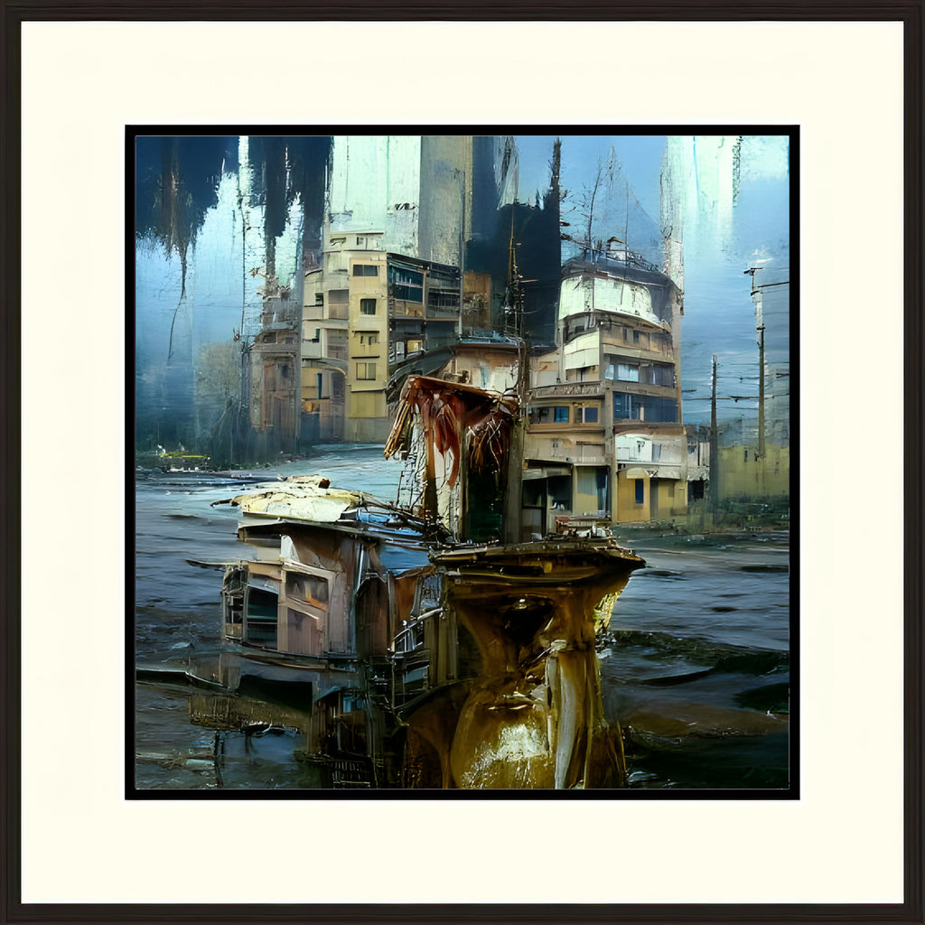 End of the Block, Framed Urban Abstract Fine Art Print