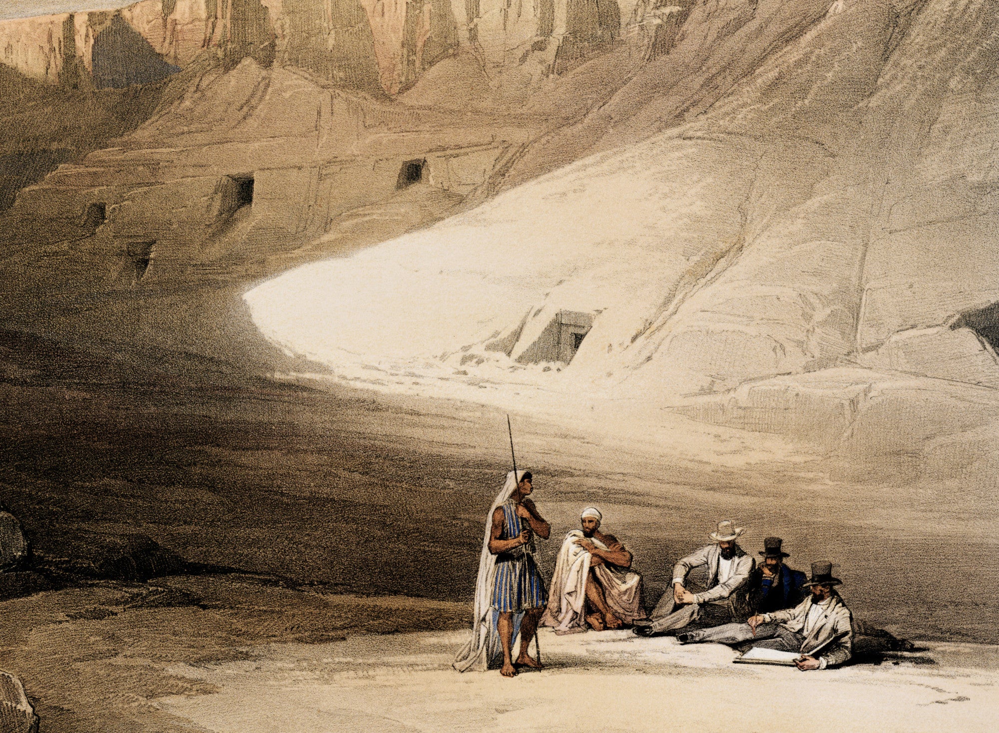 Entrance to the tombs of the kings of Thebes, David Roberts Fine Art Print