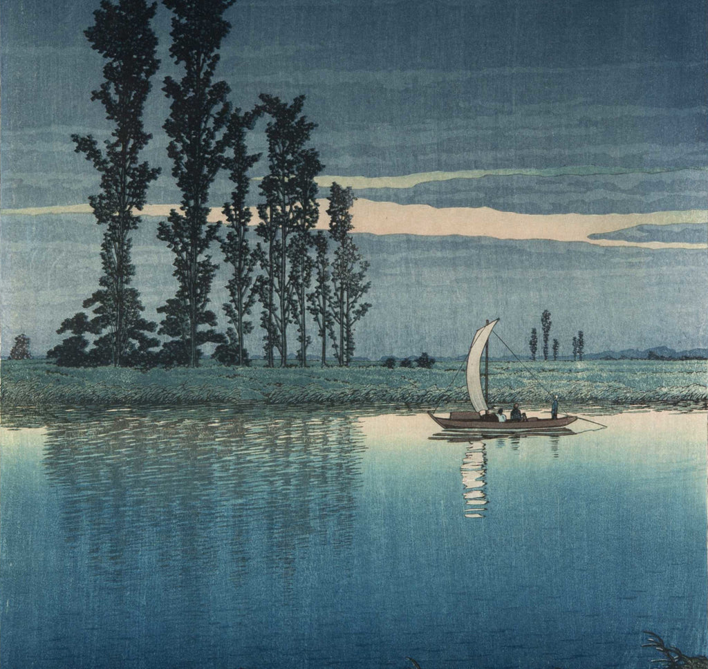 Evening of Ushibori, Hasui Kawase, Japanese Art Print