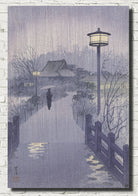 Evening rain at the Shinobazu pond, Kasamatsu Shiro, Japanese Art Print