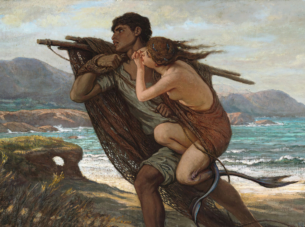 Fisherman And Mermaid, Elihu Vedder Fine Art Print