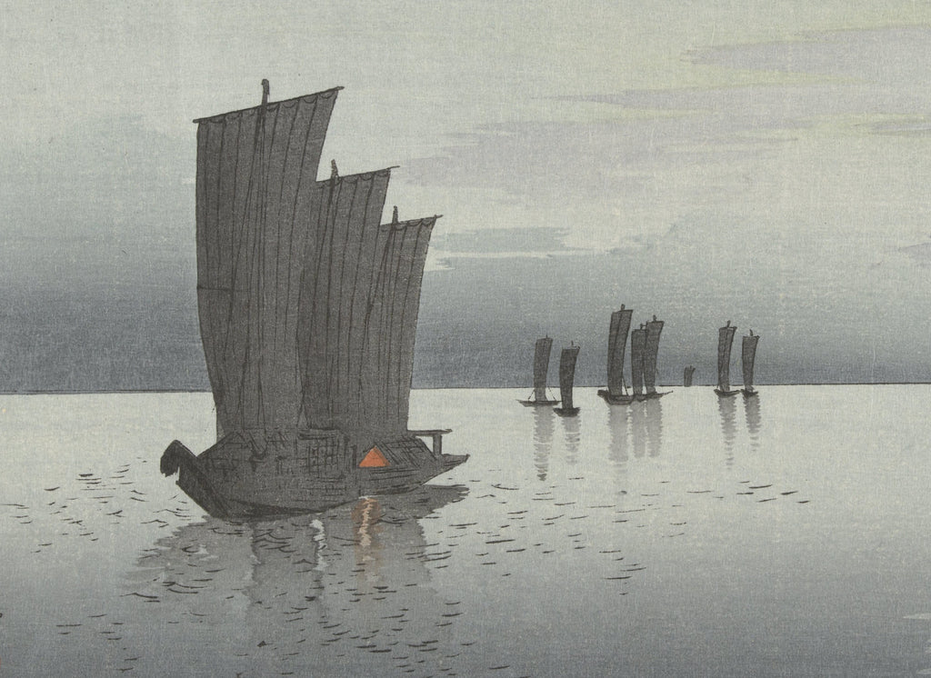 Ohara Koson Japanese Fine Art Print, Fishing Boats