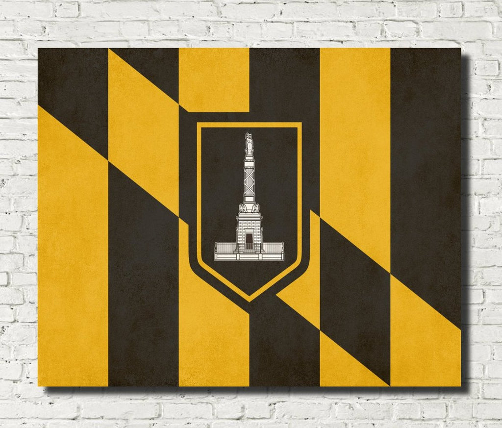 Baltimore Maryland City Flag Print
