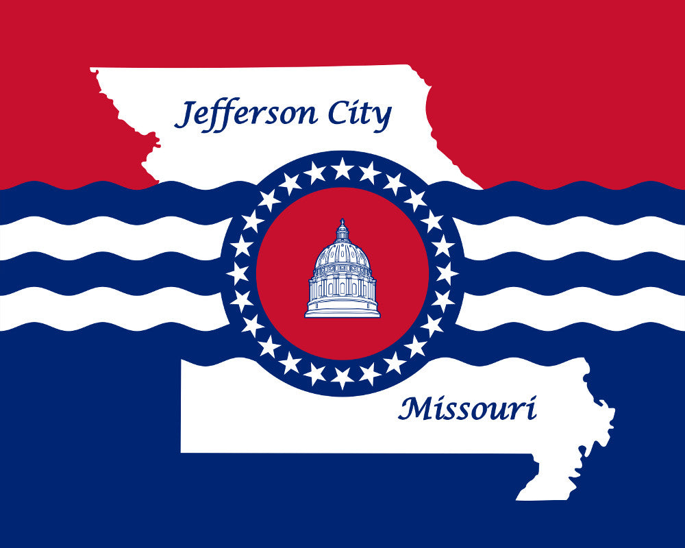 Jefferson City Missouri Flag Print
