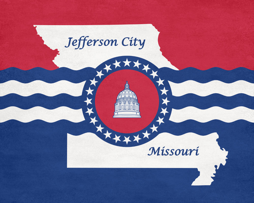 Jefferson City Missouri Flag Print