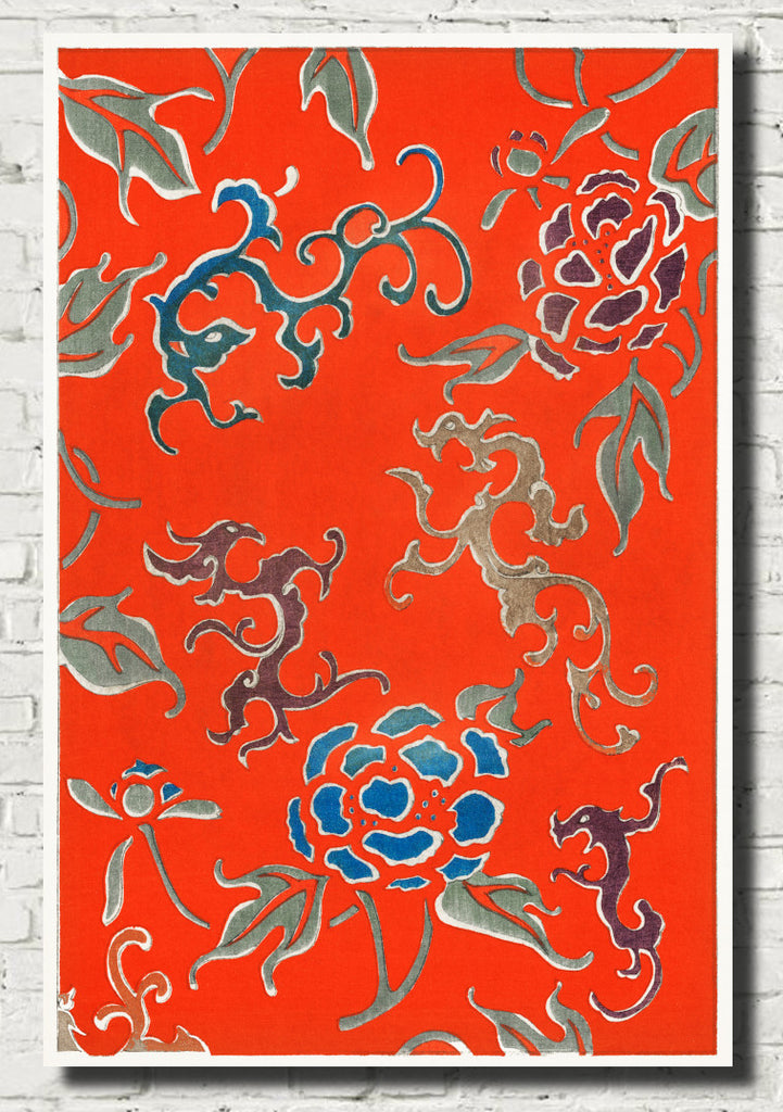 Floral Pattern, Japanese Illustration Print, Watanabe Shōtei