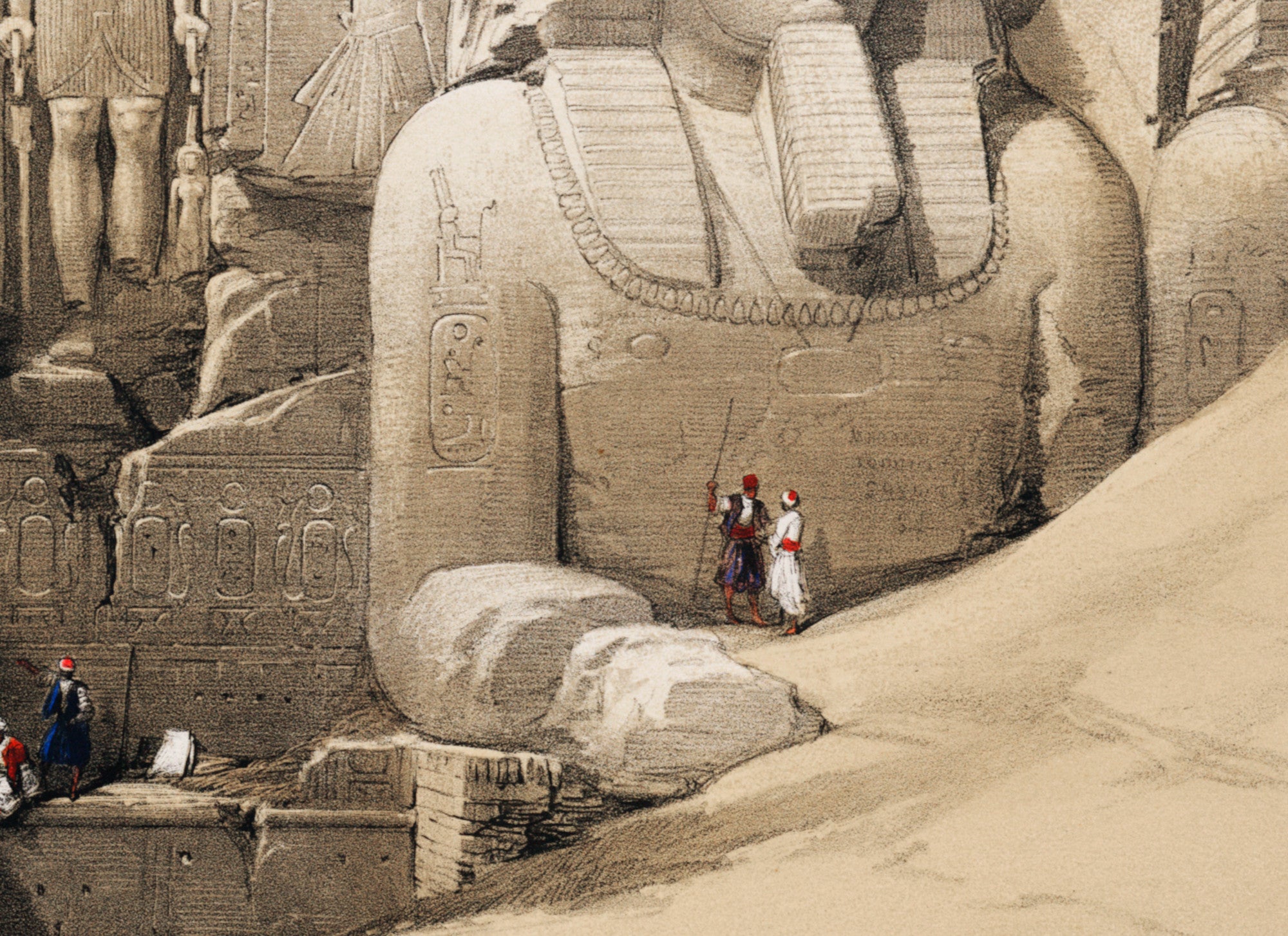 Front elevation of the Great Temple of Abu Simbel, Nubia, David Roberts Fine Art Print