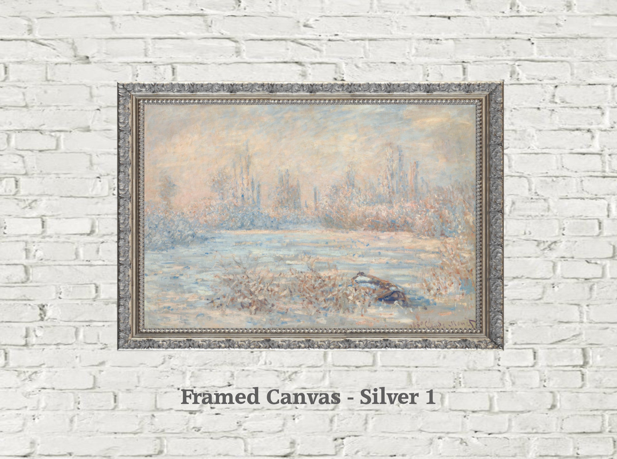 Claude Monet, Frost Landscape, Gallery Quality Canvas Reproduction