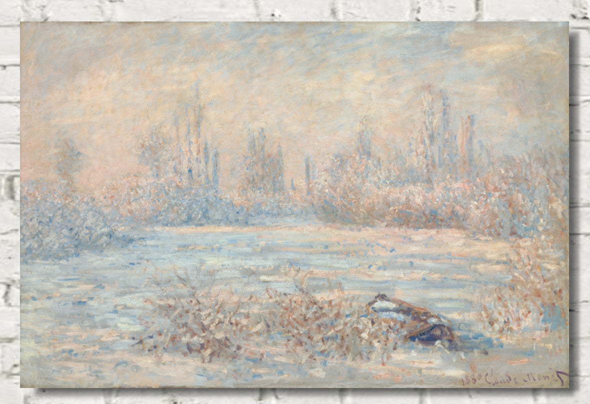 Claude Monet, Frost Landscape, Gallery Quality Canvas Reproduction