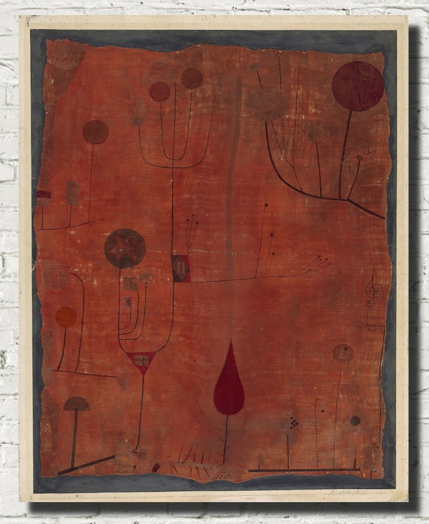 Fruits on Red, Paul Klee Fine Art Print