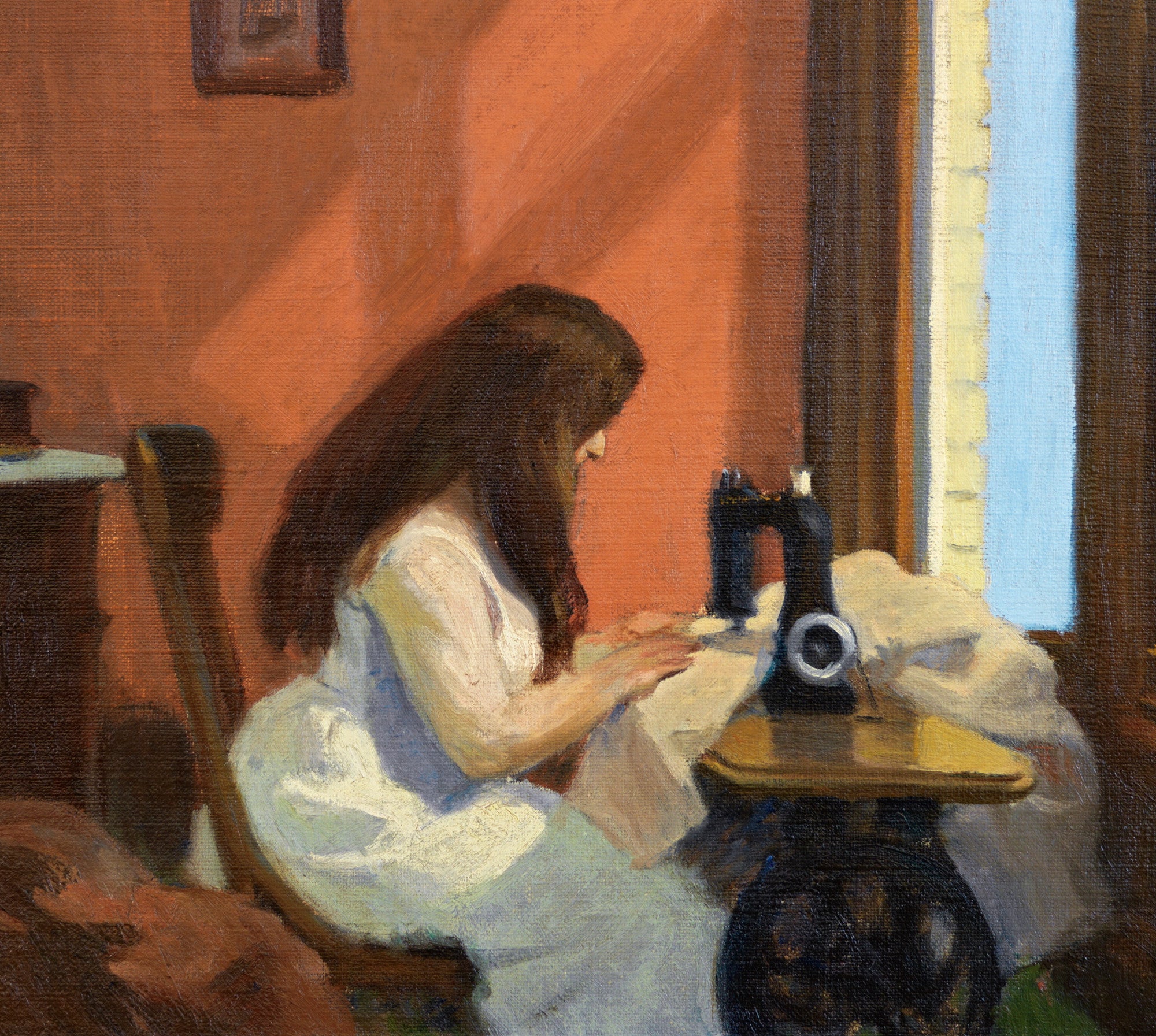 Edward Hopper Fine Art Print, Girl at Sewing Machine