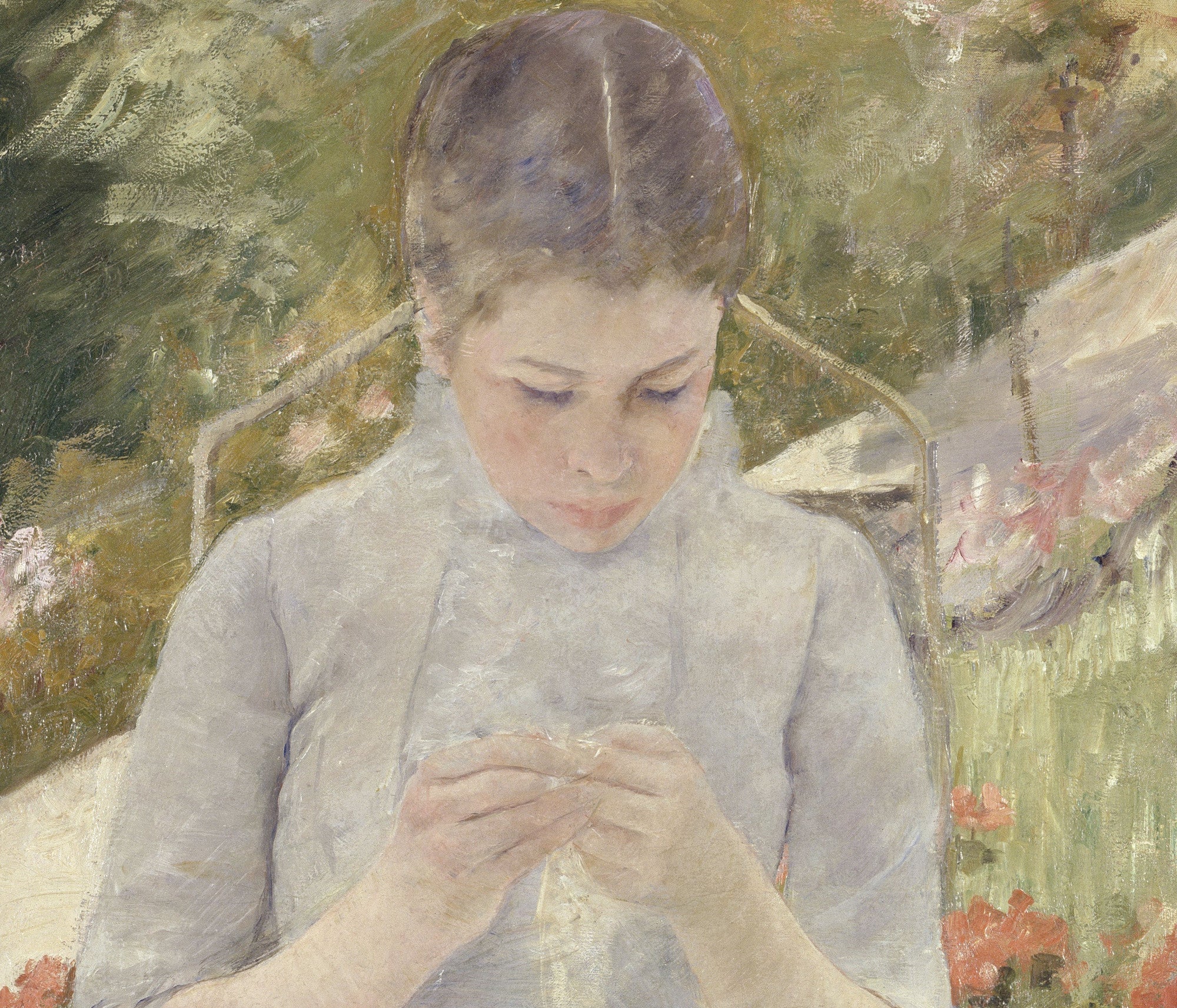 Mary Cassatt, Impressionist Fine Art Print : Girl in the garden