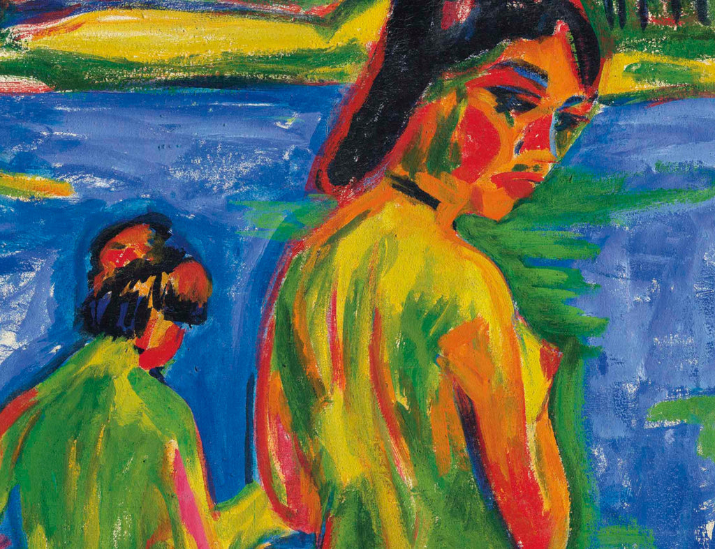 Ernst Ludwig Kirchner Expressionism Fine Art Print, Girls bathing in the lake, Moritzburg