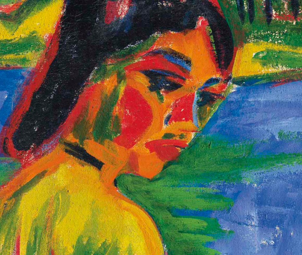 Ernst Ludwig Kirchner Expressionism Fine Art Print, Girls bathing in the lake, Moritzburg