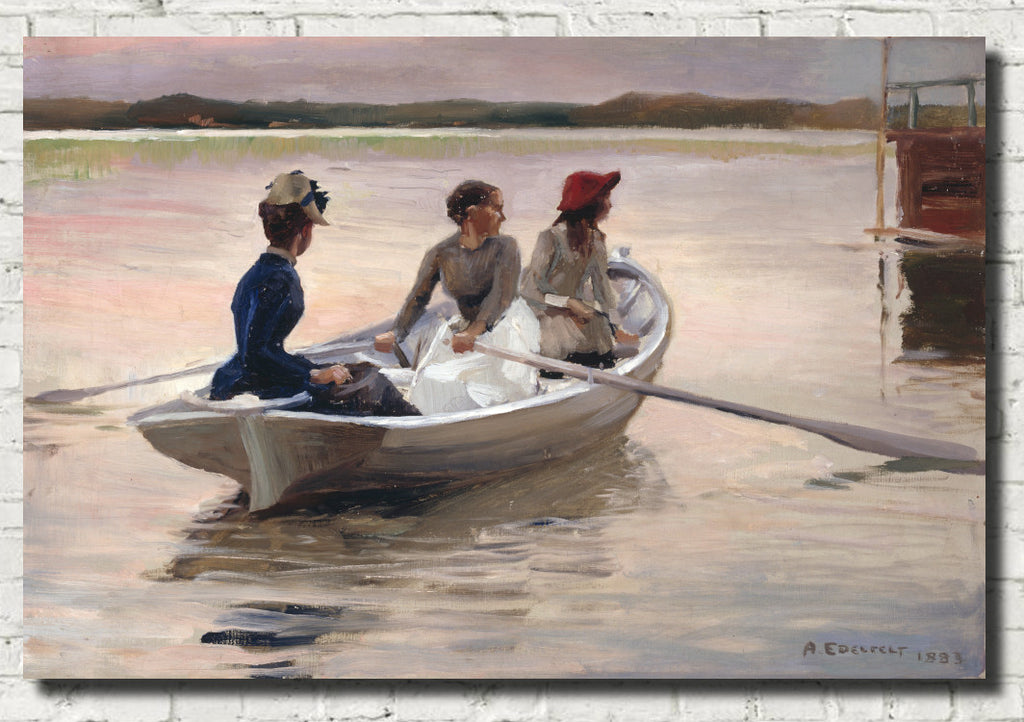 Albert Edefelt Fine Art Print, Girls in a Rowing Boat