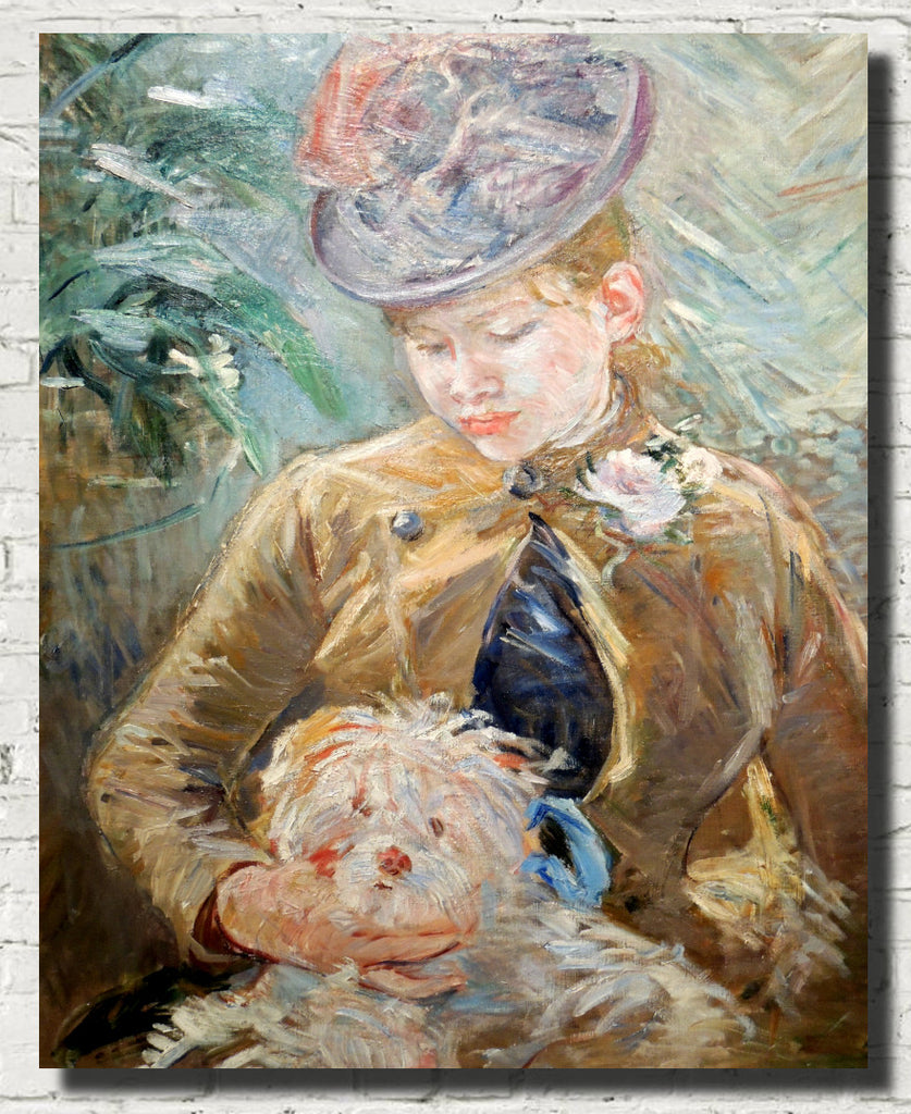 Berthe Morisot, French Fine Art Print : Girl With Dog