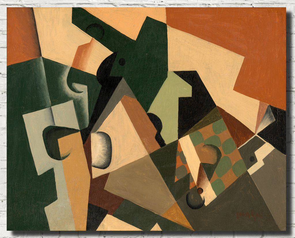 Juan Gris Crystal Cubism Fine Art Print, Glass and Checkerboard