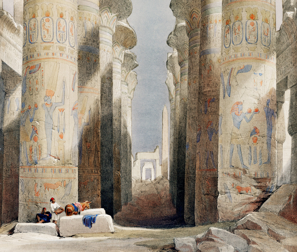 Great Hall at Karnak temple in Thebes, David Roberts Fine Art Print