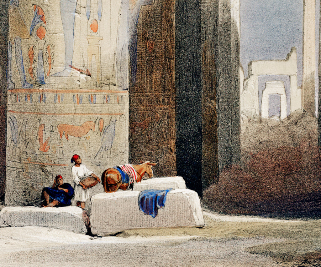 Great Hall at Karnak temple in Thebes, David Roberts Fine Art Print