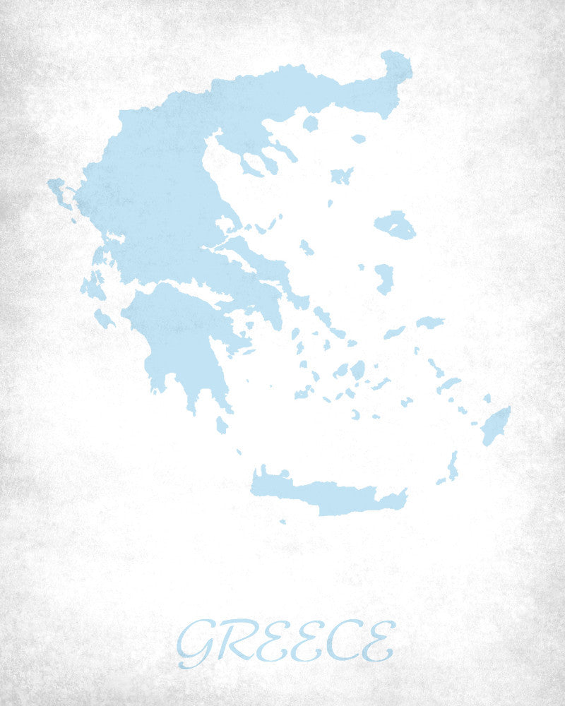 Greek Map Print Outline Wall Map of Greece
