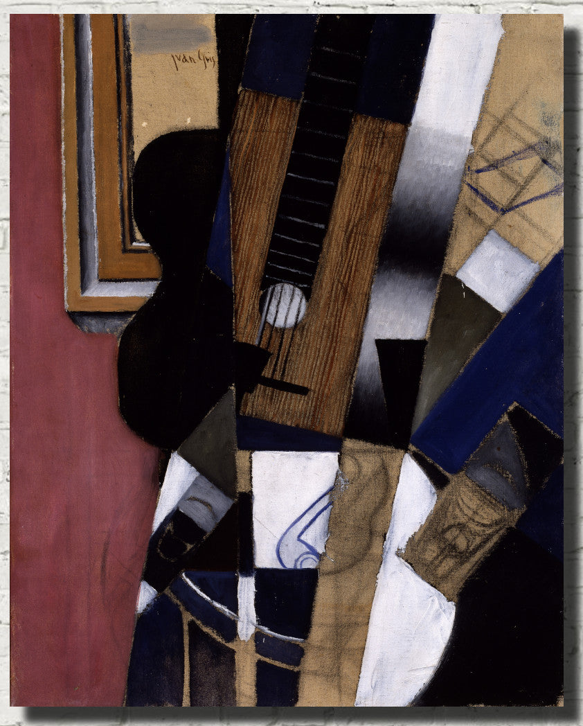 Juan Gris Crystal Cubism Fine Art Print, Guitar and Pipe