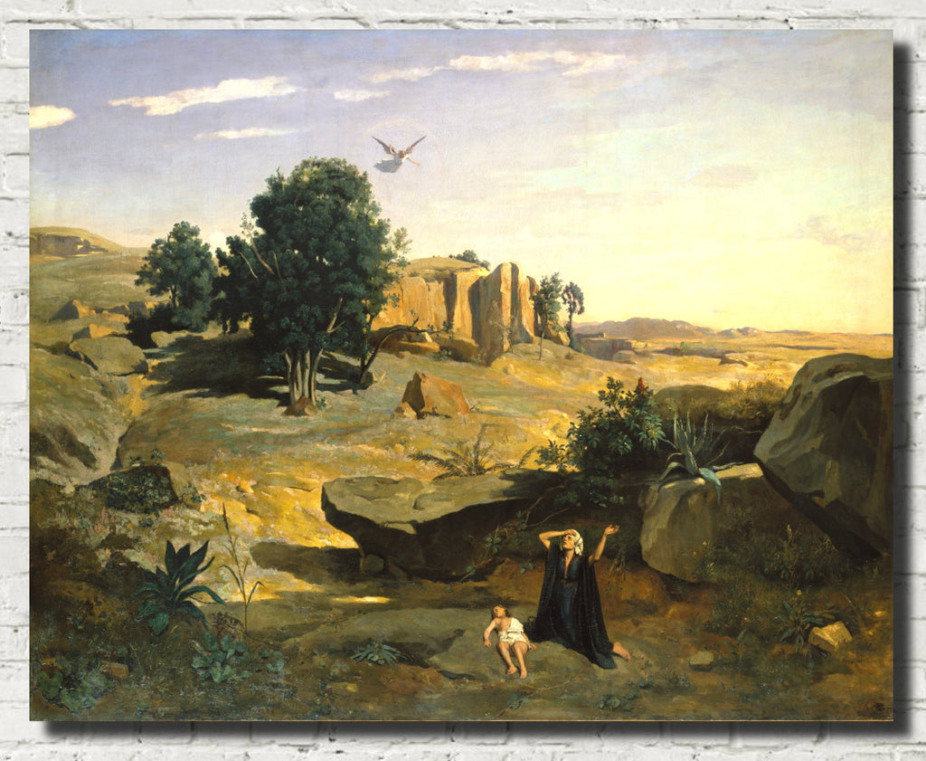 Jean-Baptiste-Camille Corot Fine Art Print, Hagar in the Wilderness