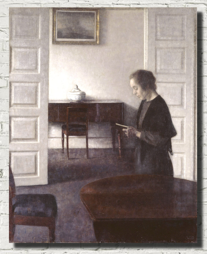 Wilhelm Hammershoi Fine Art Print, Interior With Reading Lady