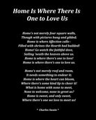 Home Is Where There Is One To Love Us Poem by Charles Swain, Typography Print