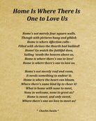 Home Is Where There Is One To Love Us Poem by Charles Swain, Typography Print