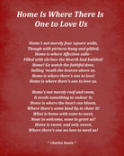 Home Is Where There Is One To Love Us Poem by Charles Swain, Typography Print