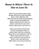 Home Is Where There Is One To Love Us Poem by Charles Swain, Typography Print