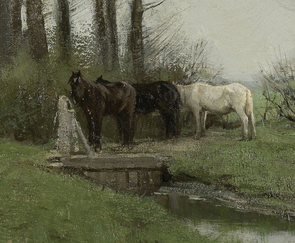 Horses at the fence, Anton Mauve Fine Art Print