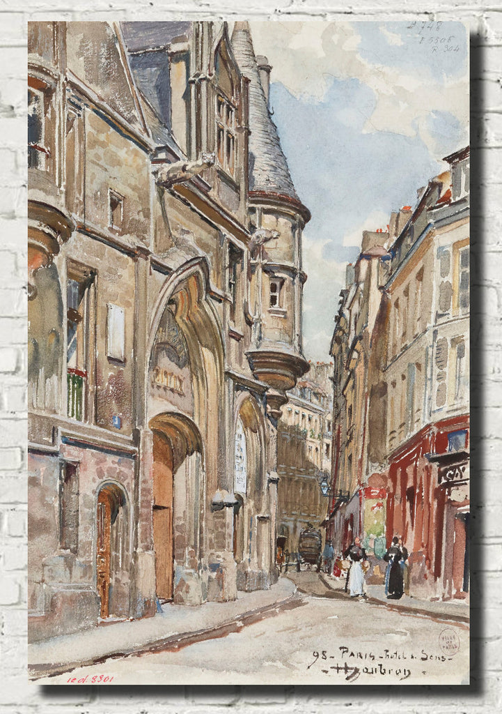 Frederic Anatole Houbron Fine Art Print, Hôtel de Sens, 1 rue du Figuier, in 1898, 4th arrondissement