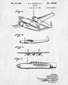 Hughes Aircraft Blueprint Flying Patent Print Airplane Aeroplane Poster - OnTrendAndFab