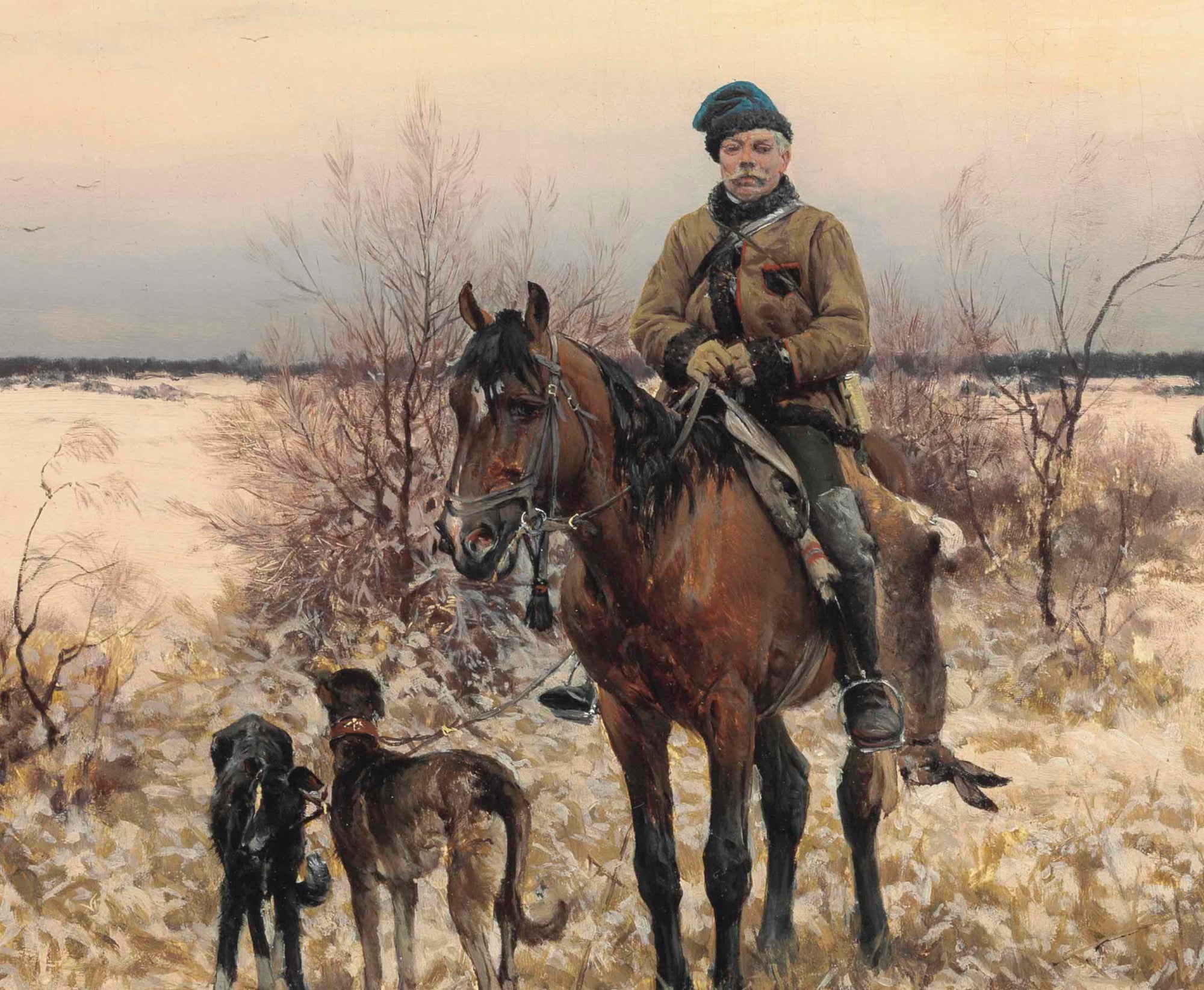 Alfred Kowalski Fine Art Print, Hunting With Hounds