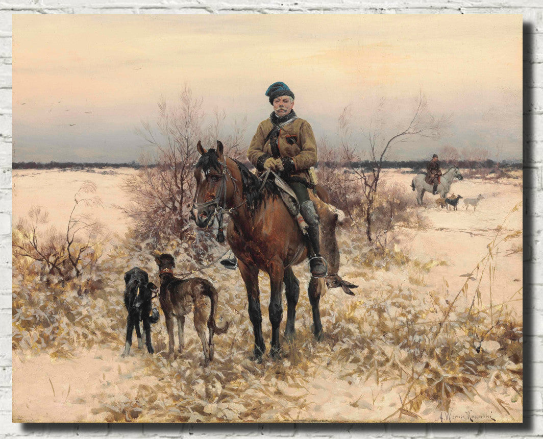 Alfred Kowalski Fine Art Print, Hunting With Hounds