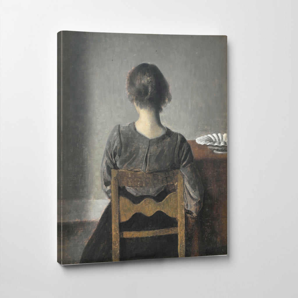 Vilhelm Hammershoi, Rest, Seated Portrait, Gallery Quality Canvas Reproduction